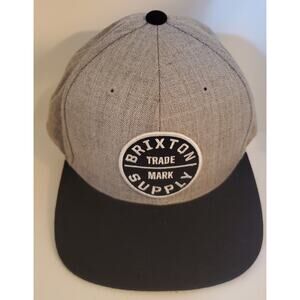 Brixton Baseball Cap Hat Snapback Gray Black Wool Blend